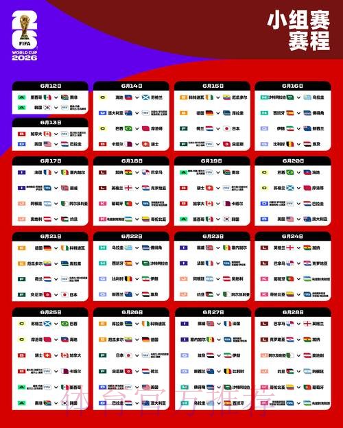 2026世界杯比赛时间更新 2026世界杯比赛时间更新